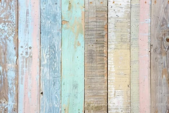 Download Weathered Wooden Fence in Pastel Colors - Colors Collection