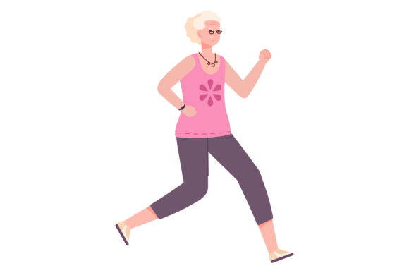 Download Jogging Senior Woman. Happy Active Femal - Jogging Collection