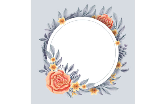 Download Watercolor Floral Frame with Circular - Floral Collection