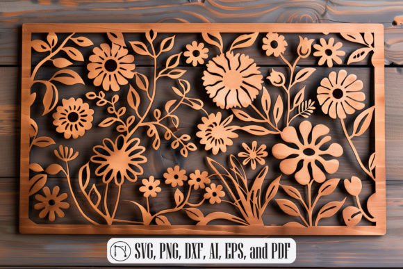 Download Laser Cut Floral Panel SVG Cut File - Floral Collection