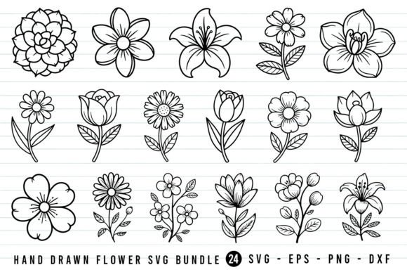 Download Hand Drawn Flower SVG Bundle - Premium Resources