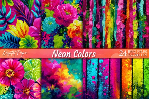 Download Neon Colors Bright Abstract Paint Paper - Colors Collection