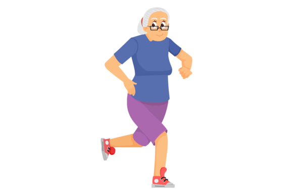Download Jogging Old Woman. Happy Active Senior L - Jogging Collection