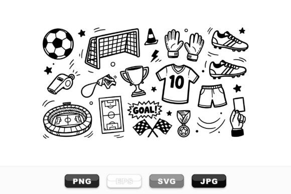 Download Hand Drawn Soccer Icon Set - Hand Collection