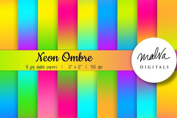Download Neon Colors Ombre Background - Colors Collection